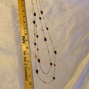 Gold and pink stone necklace